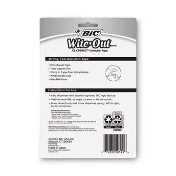BIC® Wite-out Ez Correct Correction Tape, Non-refillable, 1-6" X 400", 4-pack freeshipping - TVN Wholesale